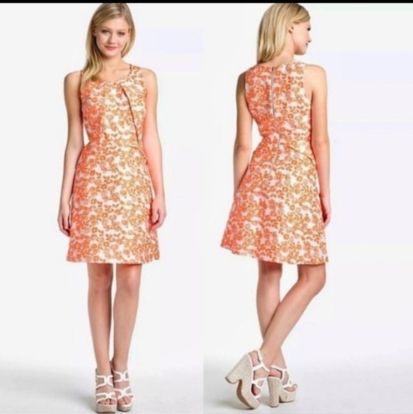 Floral Orange Sleeveless Dress - Picture 6 of 7